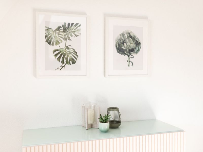 Stilvolle Bildergalerie im Wohnbereich der Ferienwohnung Neuwied